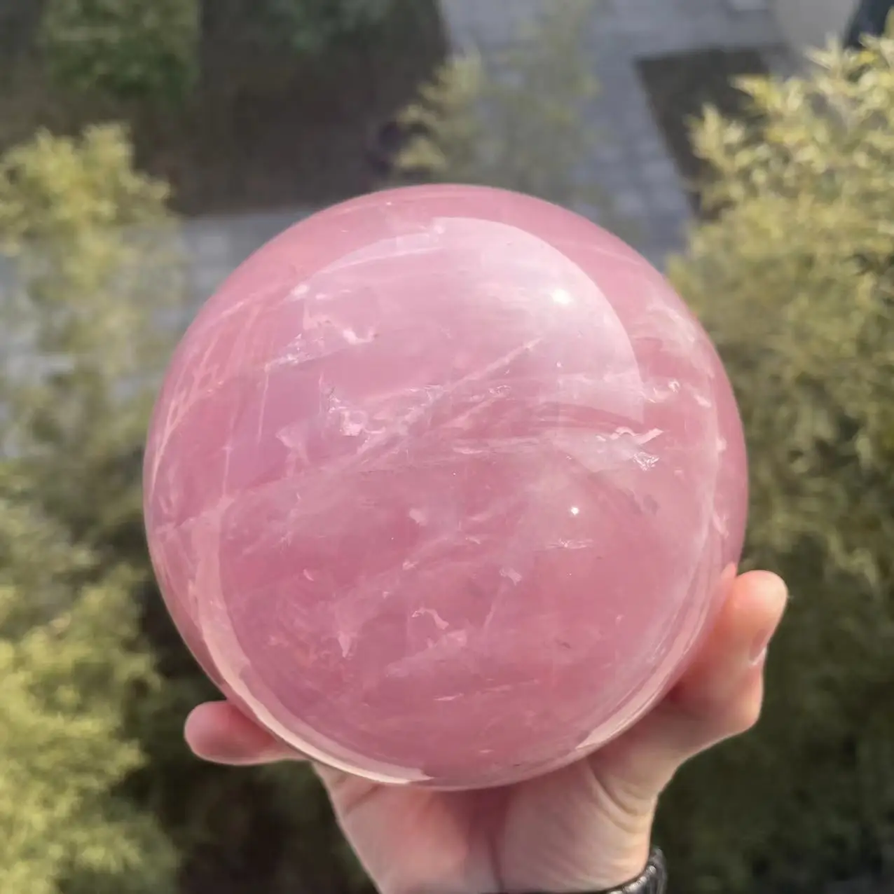 Wholesale Custom Natural Healing Pink Rose Quartz Magic Crystal Stone Sphere Ball
