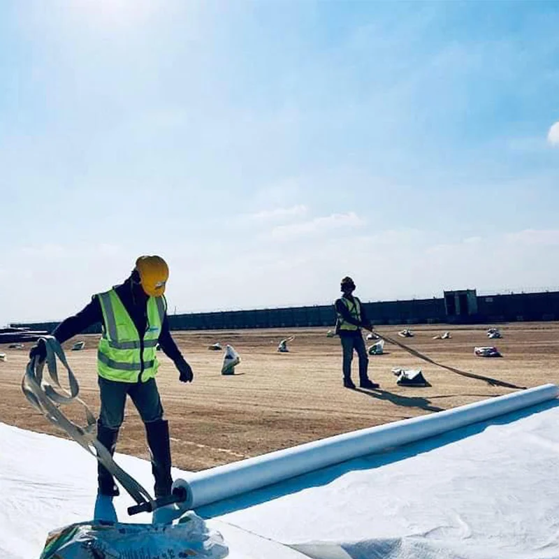 High value polypropylene short staple fiber nonwoven geotextile white  600g for waste durable unfading