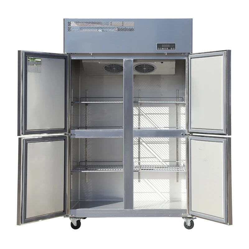Cold storage four door upright deep freezer stainless steel commercial refrigerator and freezer