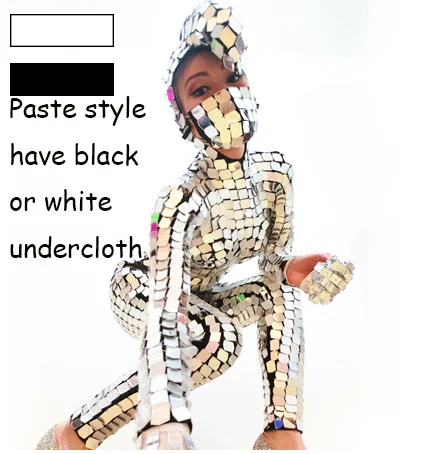 Mirror Reflective Clothing Suit Women Silver Mirror Jumpsuit Costumes Dance Props for Party DJ Club Show Dance Costumes