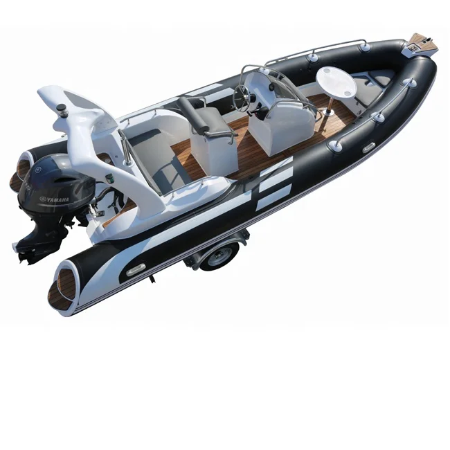 Luxury Super Hot Sale Italy RIB 580 Hypalon Rigid Hull Inflatable Fiberglass Boat with CE