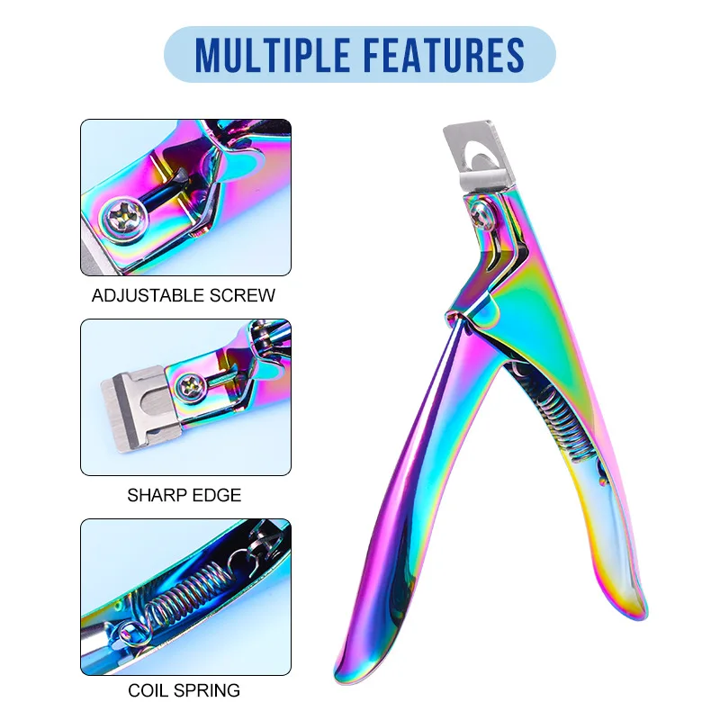 Nail scissors and colored titanium French u-shears  false nail clippers stainless steel nail clippers