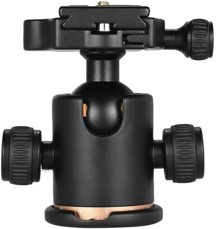 
Camera Tripod Head, Tripod Ball Head Gimbal Lock Damping Head 360 Fluid Rotation Max Load 8kg with Quick Release Plate 