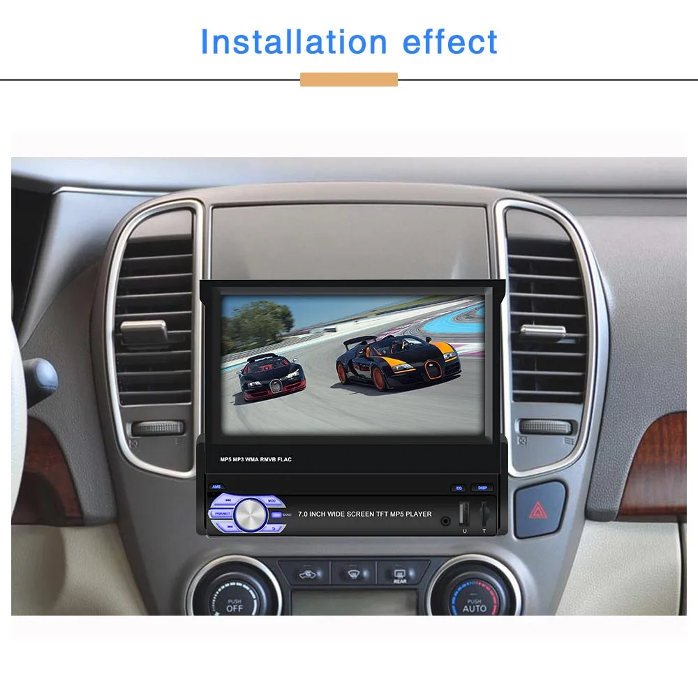 Universal 7 inch Auto Car BT MP3 MP4 MP5 Player FM Telescopic Telescoping Car Radio