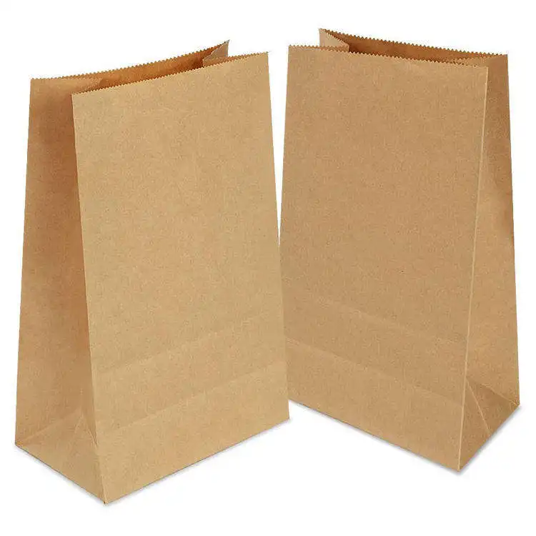 Custom Logo Kraft Paper Takeaway Fast Food carry Bag Recyclable SOS Food Paper Bag