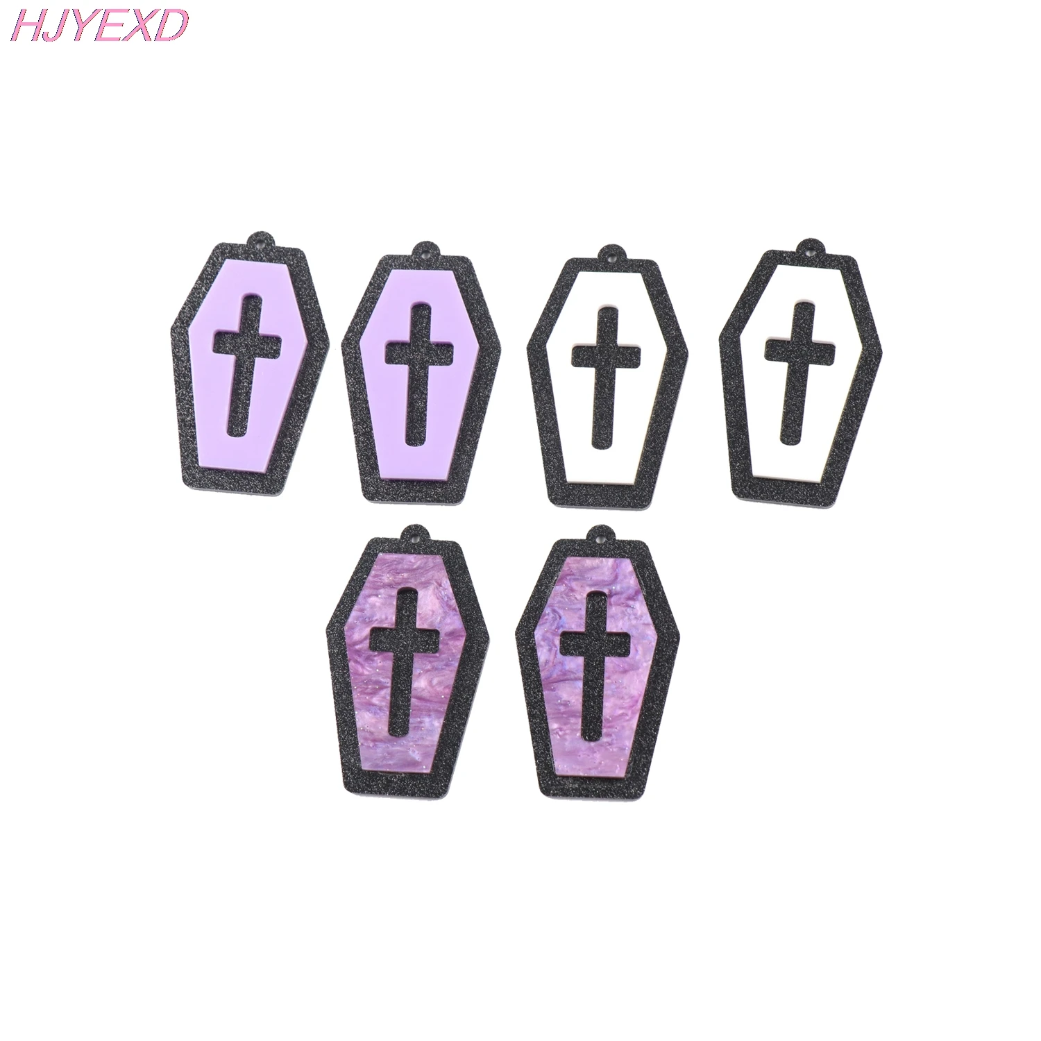 CHS156CH1308 Wholesale Cheap Customizable Coffin Grave Cross For Earrings Holiday Acrylic Jewelry Accessories