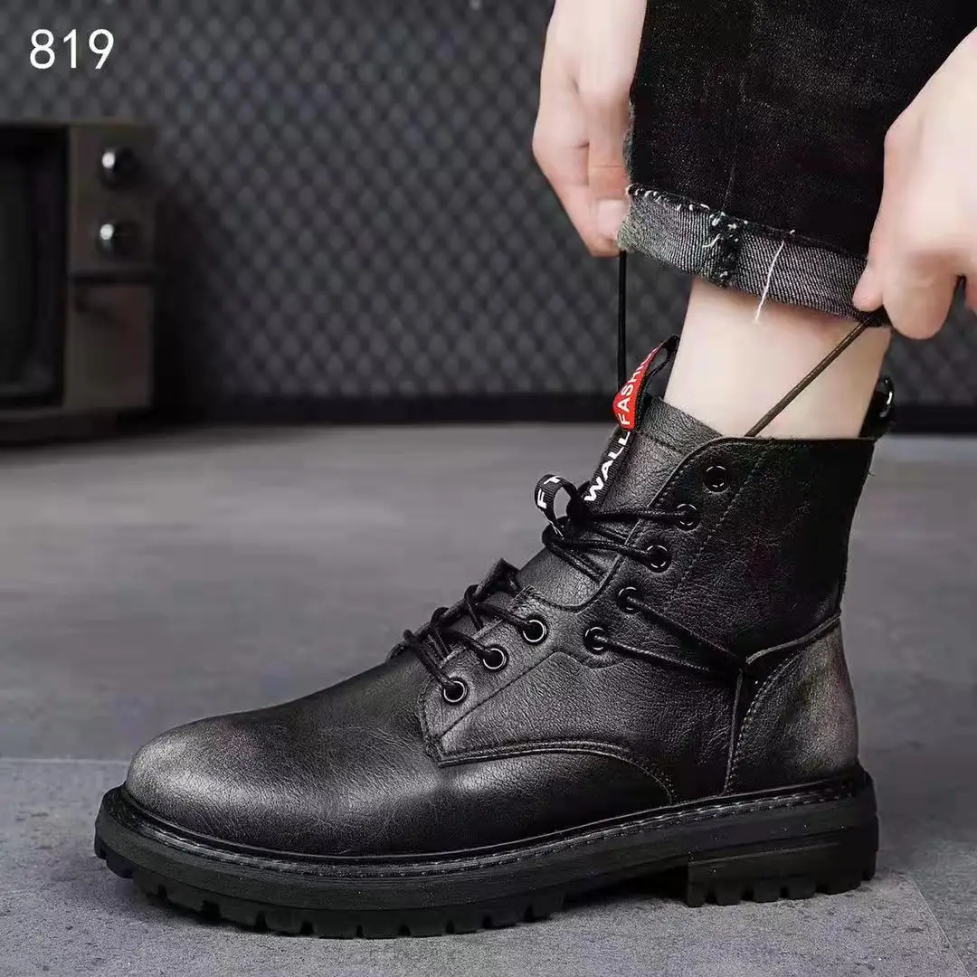 Изготовленные на заказ кожаные водонепроницаемые износостойкие рабочие ботинки с резиновой подошвой Тактические Военные боевые ботинки армейские мужские ботинки