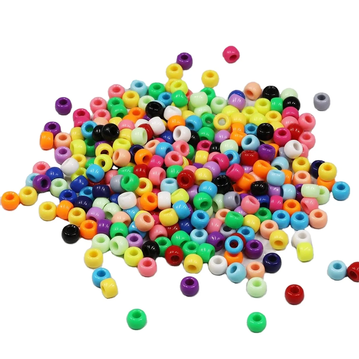 Multicolor Plastic Matte Hair Beads Bulk for Braids for Opaque Braiding DIY Bracelet Bulk Rainbow Hair Beads