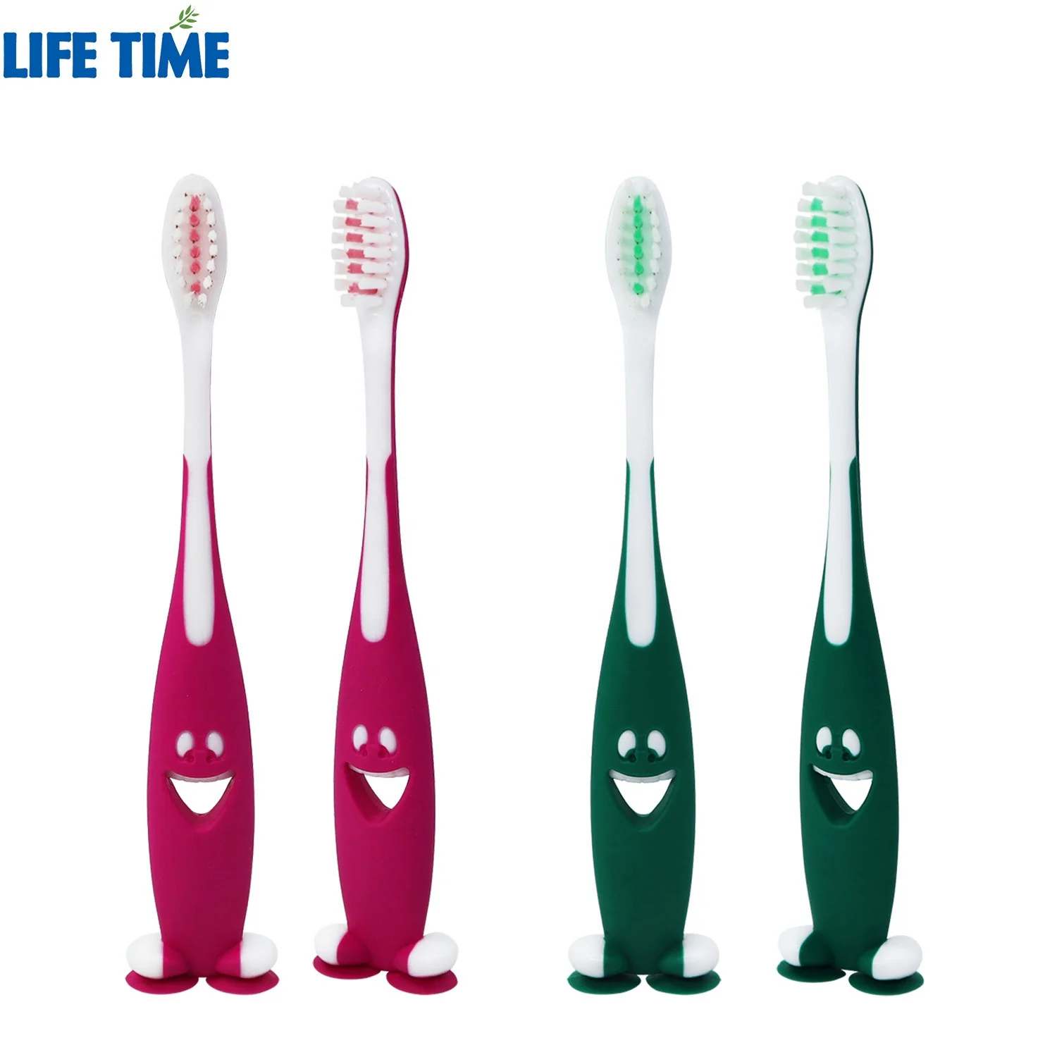 High quality tooth brush manufacturer soft bristle children cepillo suction cup stand kids child toothbrush