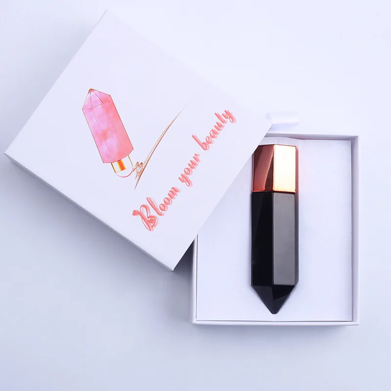 4 in 1 10ml crystal gemstone jade roller massager oil roller bottle, roller bottle for essential oil, crystal roller bottle