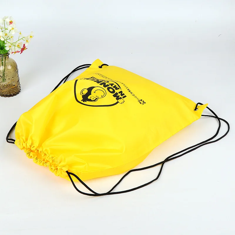 calico mini canvas drawstring backpack bag pull rope custom logo making machine backpack