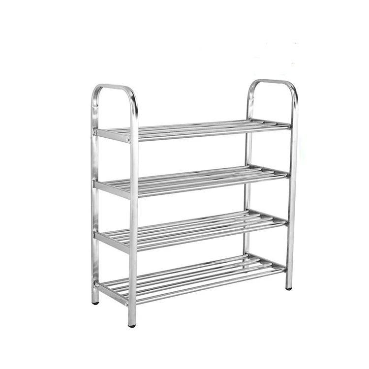 Multi-functional Home Storage Organization Shelf 4 Tiers Steel Shoe Rack