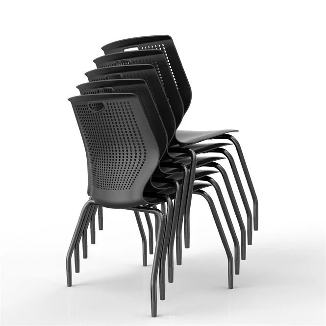 
Новинка, Штабелируемый стул из полипропилена без подлокотников с 4 ножками для школьных тренировок, офисных встреч и письменного стола 