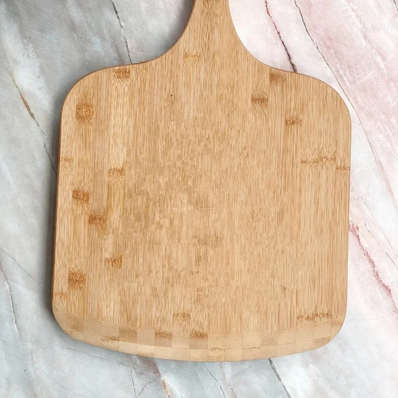 Customized Bamboo Wooden Pizza Peel Paddle and Cutting Board with Handle (for Baking Pizza, Bread, Fruit, Vegetables, Cheese)