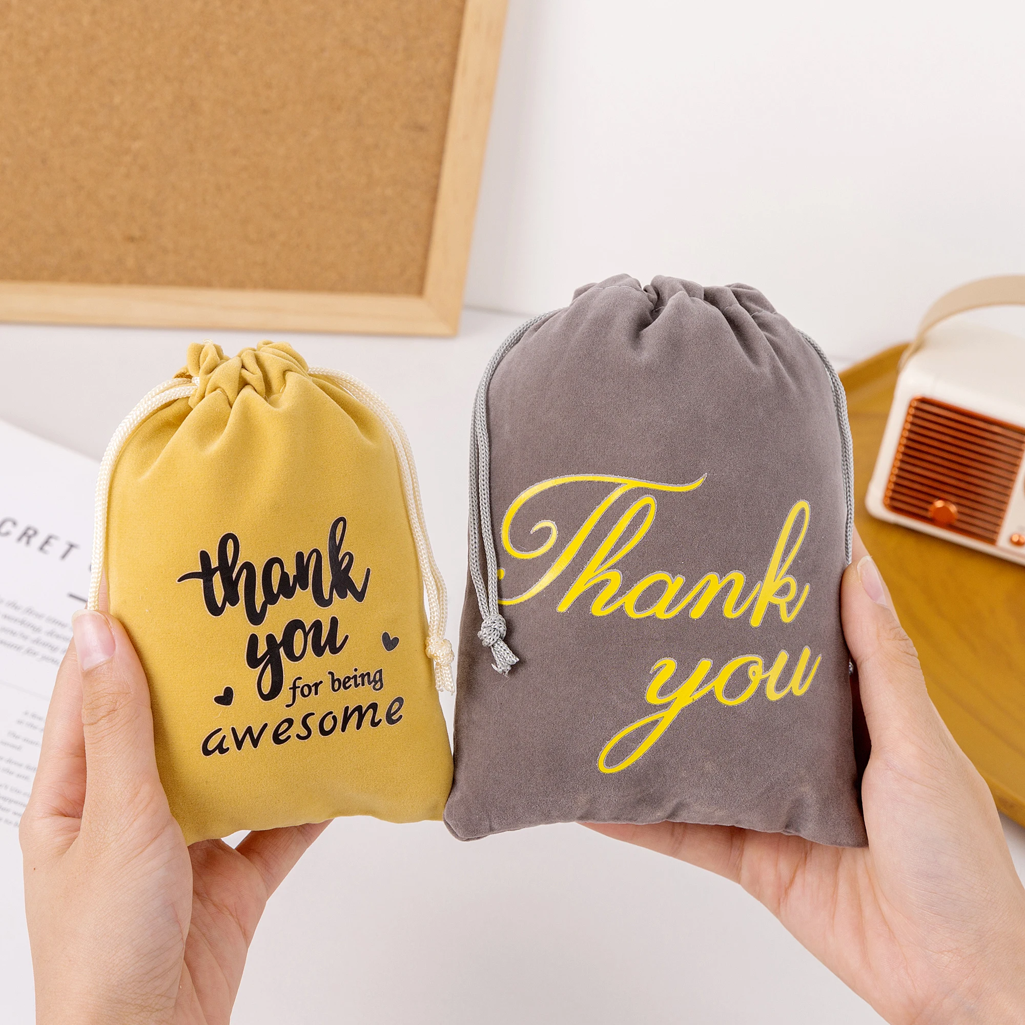 clear thank you bags organza velvet burlap linen bag with ribbon for bags