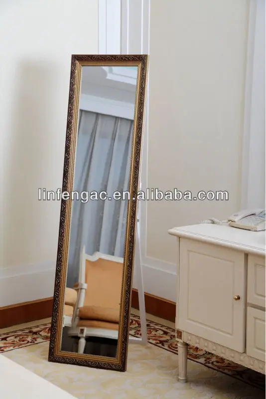 Floral PS frame full length mirror for home decoration Leaning Against Wall Decor Mirror without LED Mirror