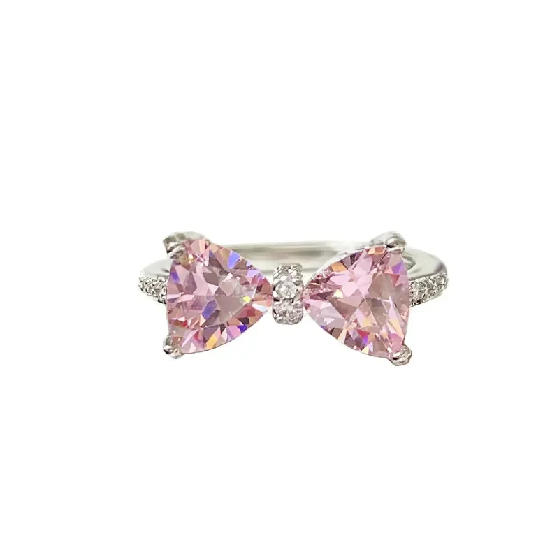 JZ10504 Wholesale  Korean women rings simple and cute bowknot  open ring 14K palladium Plated women jewelry