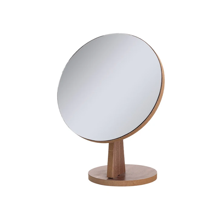 factory custom modern luxury round brown double sided tabletop mirror glass hd mirror set for hallway and living room