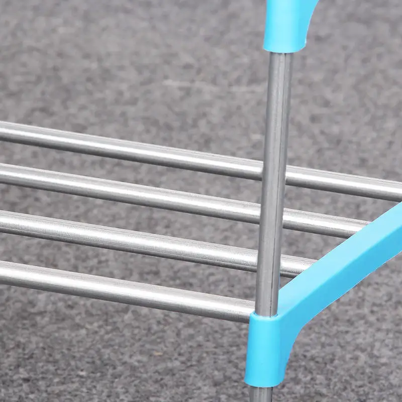 Wholesale Scarpiera Simple Galvanized Shoe Rack Stand DIY Stackable Metal Shoe Rack Entrance Floor Shoe Storage Rack