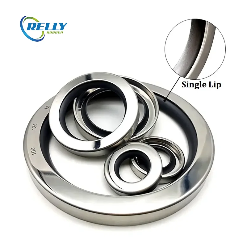 China Factory Double Lips Air Compressor Shaft PTFE Stainless Steel Oil Seal