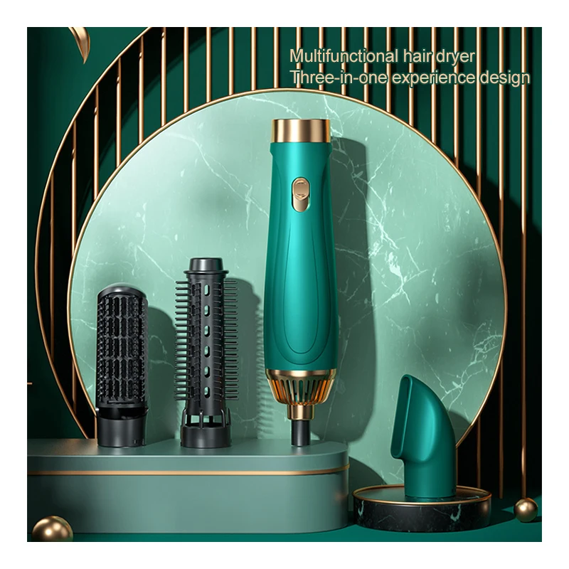 Latest Design 3 In 1 One Step Hair Dryer With Comb Salon Household Professional Rotating Curling Iron