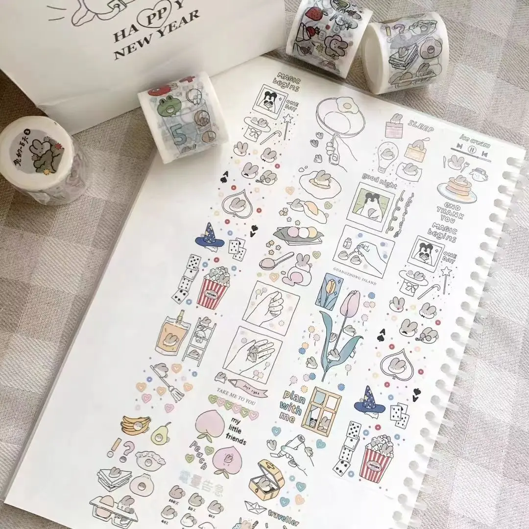 holographic paper journal blank page printing collection with pocket hot selling sticker books