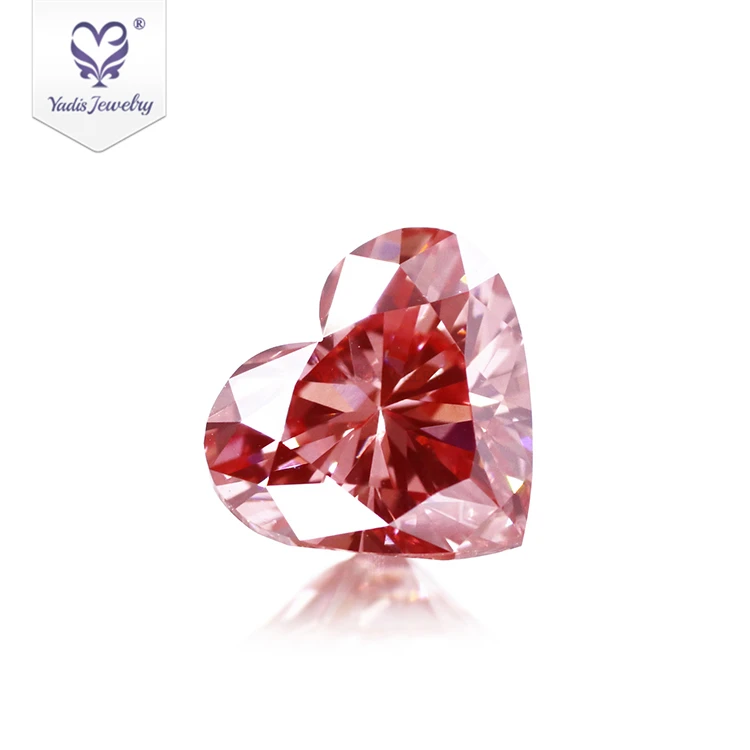 Yadis Gems stocks 2.01ct heart shape dark Pink synthetic lab grown diamond CVD with IGI certified