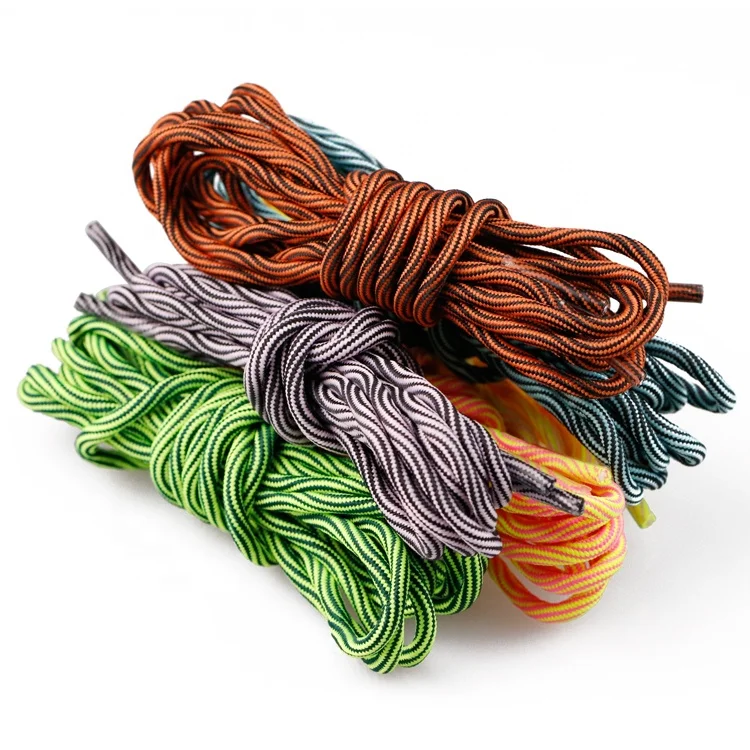 Heavy Duty Hiking Shoe Laces Boot Laces Durable Wavy Line Polyester Thick Round Climbing Shoelaces