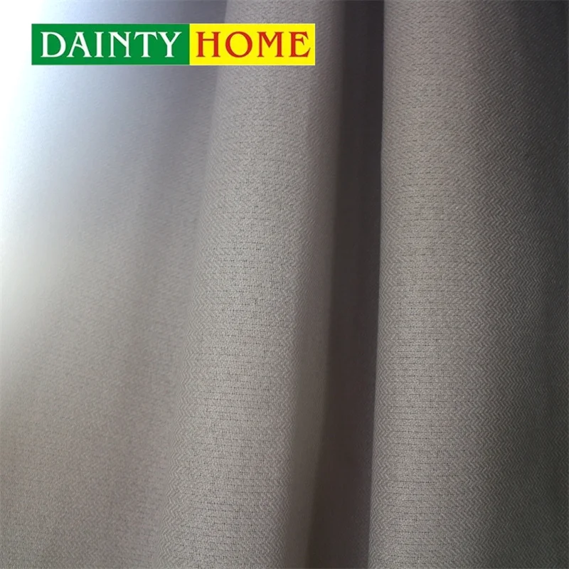 Simple Style Soft Linen Fabric Pink Window Composite Blackout Curtain For Living Room