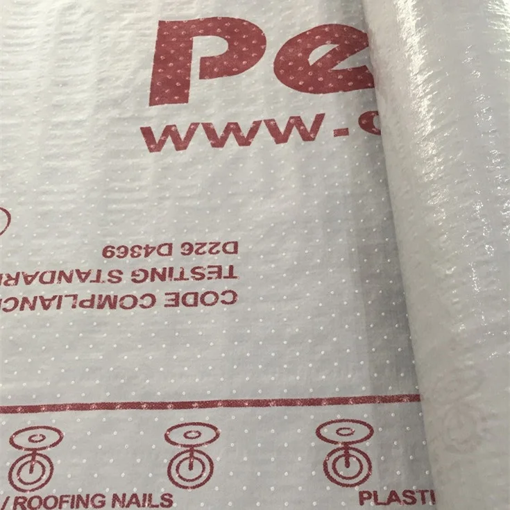 Factory OEM hot pressure waterproof and breathable house plastic wrap price prices bitumen 60 70