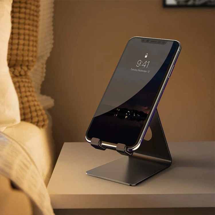 Free sample phone holder Metal  Desktop mobile phone bracket table use anti-slip holder aluminium alloy phone holder