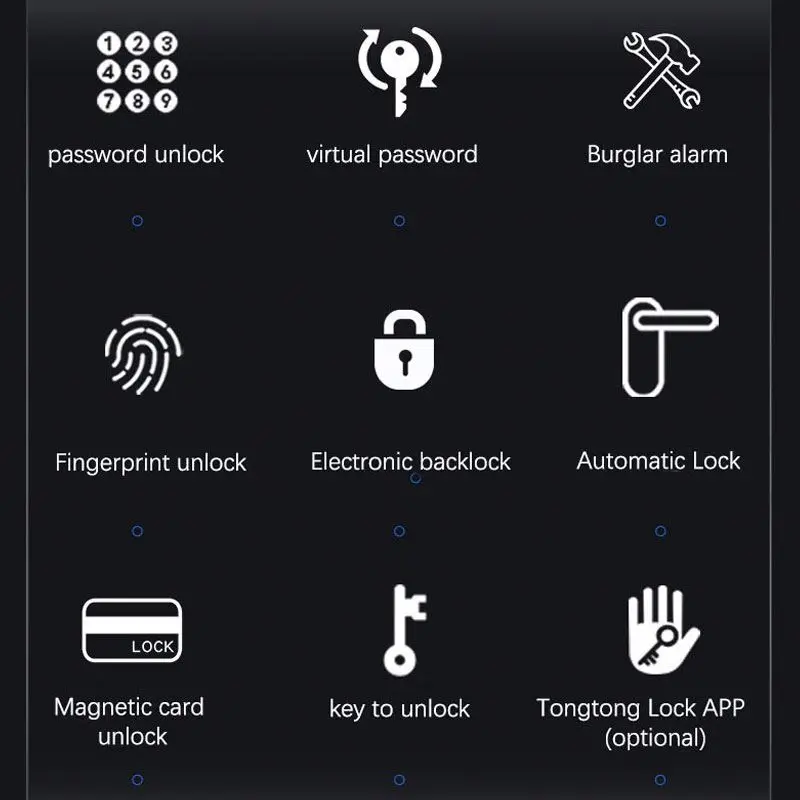 Gold supplier biometric home door lock digital electronic smart lock handle lock for wooden door
