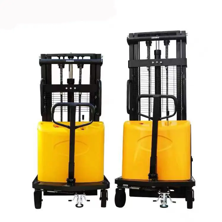 1 Ton 2 Ton Semi Electric Pallet Stacker  Forklift Stacker For Sale