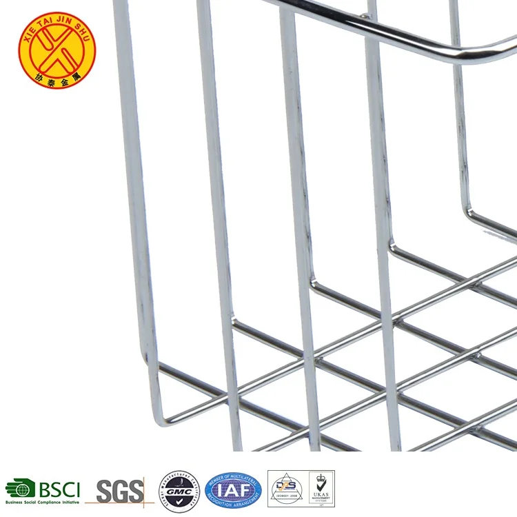 Factory supply personalized silver stainless steel mesh storage baskets