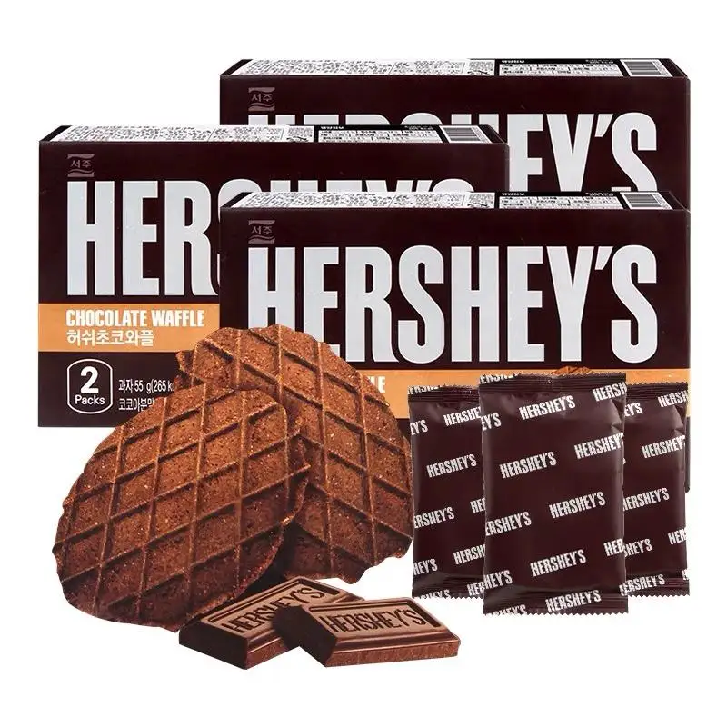 Оптовая продажа 55 г корейское сэндвич печенье Hersheys экзотические змеи вафли шоколадное печенье