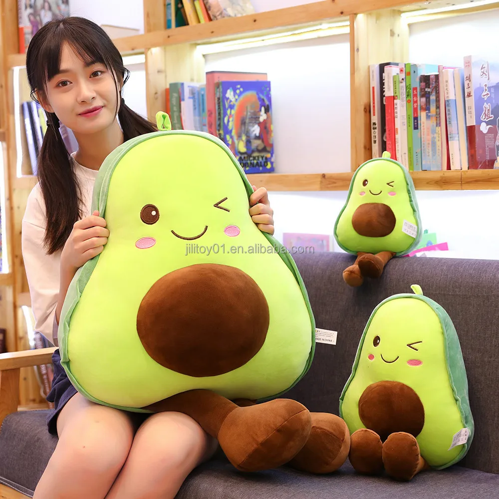 elastic soft plush animal pillow toy avocado plushie wholesale fruit plush toy avocado plush toys stuffed animal