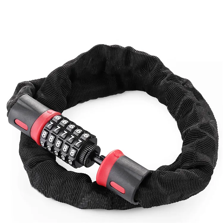 2020 New Design 5 Digit Combination Bike Anti-theft Bicycle Chain Password Lock,Mountain Bike Steel Lock