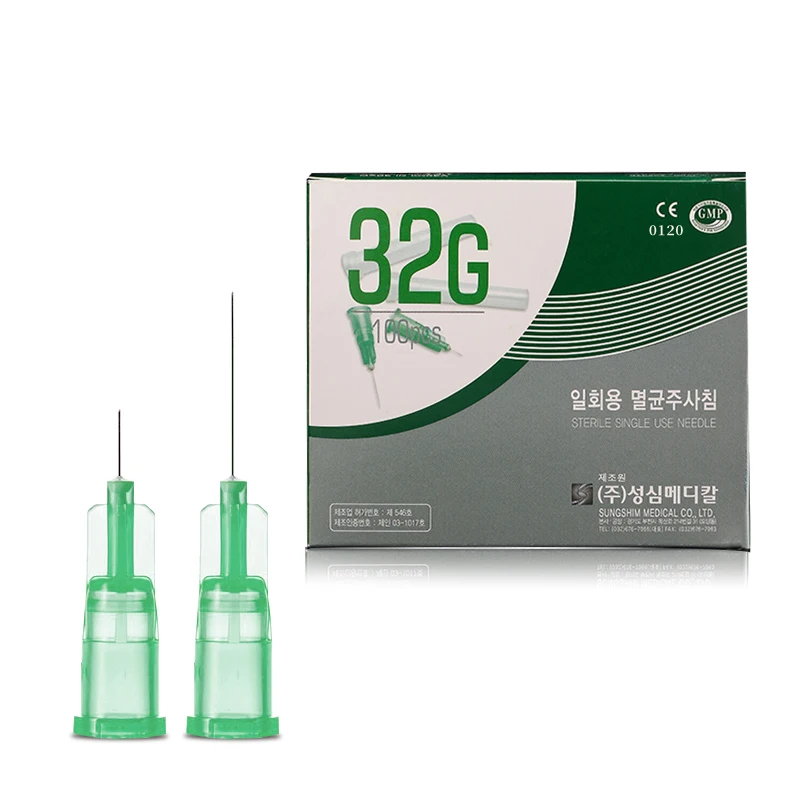 Hot selling  hyaluronan acid injector needle 18G 25G 27G 30G 31G 32G 34G 4mm 13mm 25mm 30mm sterile from Korea