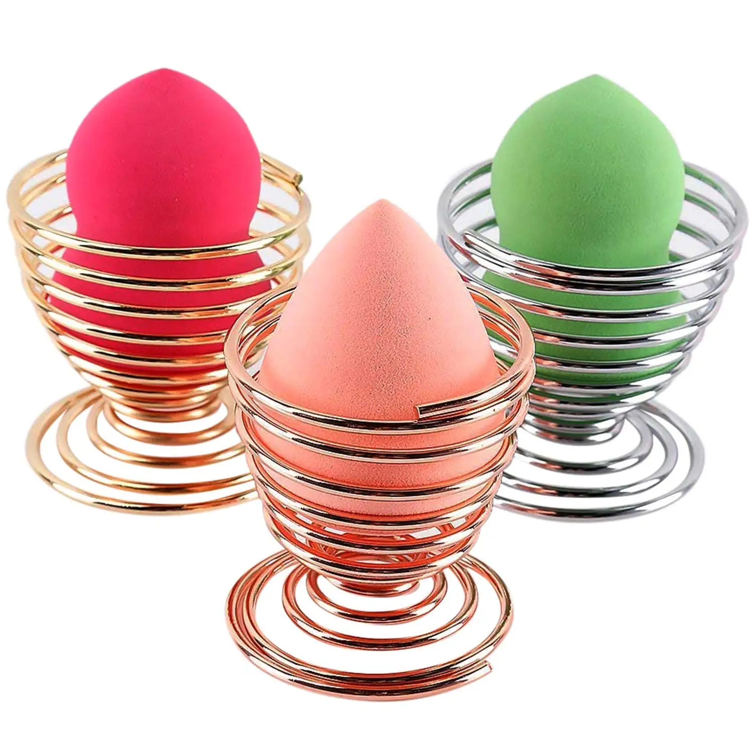 Beauty Makeup Sponge Blender Holder Silver Drying Stand Egg Powder Puff Support