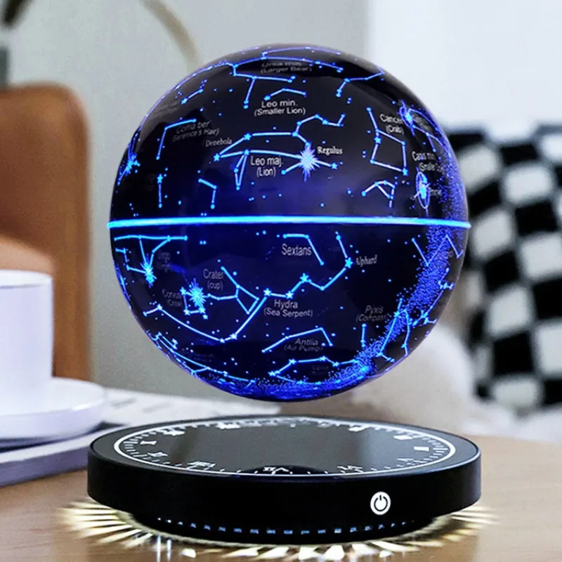 2023 New 14cm Ins 7 Colors RGB Starry Night Light LED Magnetic Levitating Floating Starry Moon Lamp For Birthday Gifts