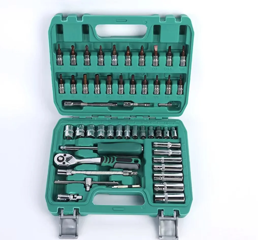53 pcs set of auto engine repair PC combination tool 72 tooth ratchet bits