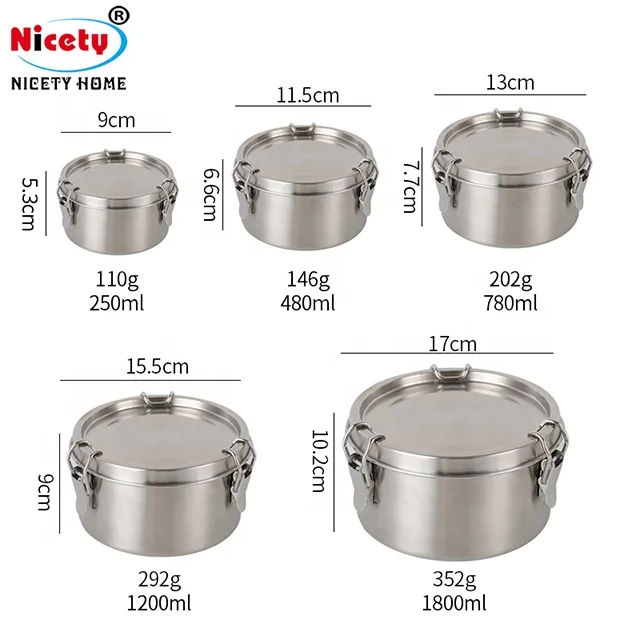 Stainless Steel Environmentally Friendly Stackable round Food Containers