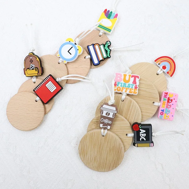 Wood Bookmarks Wooden Discs Craft  Round Shape For DIY Crafts Wood Hanging Tags Bookmark