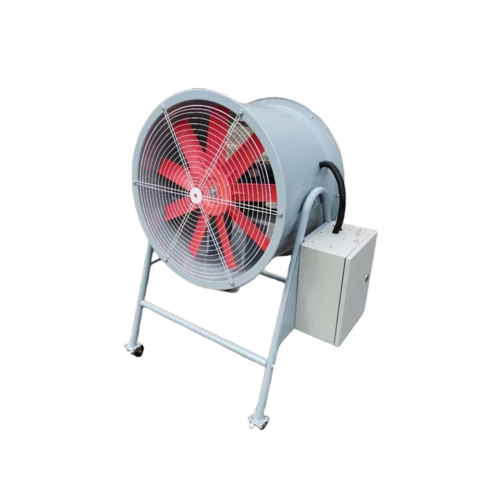 Carbon steel material Customized processing with moving rollers mobile Post mixed flow fan