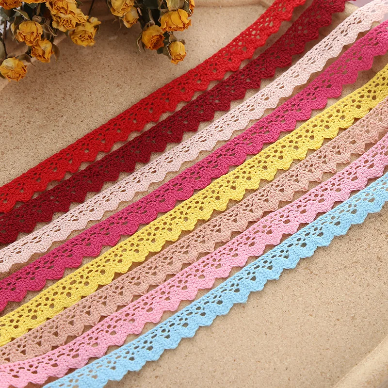1.5cm Pink Lace Trims for Sewing-Cotton Lace Ribbon DIY Craft Scrap booking Gift Package Wrapping Crafts Lace Sewing Trim