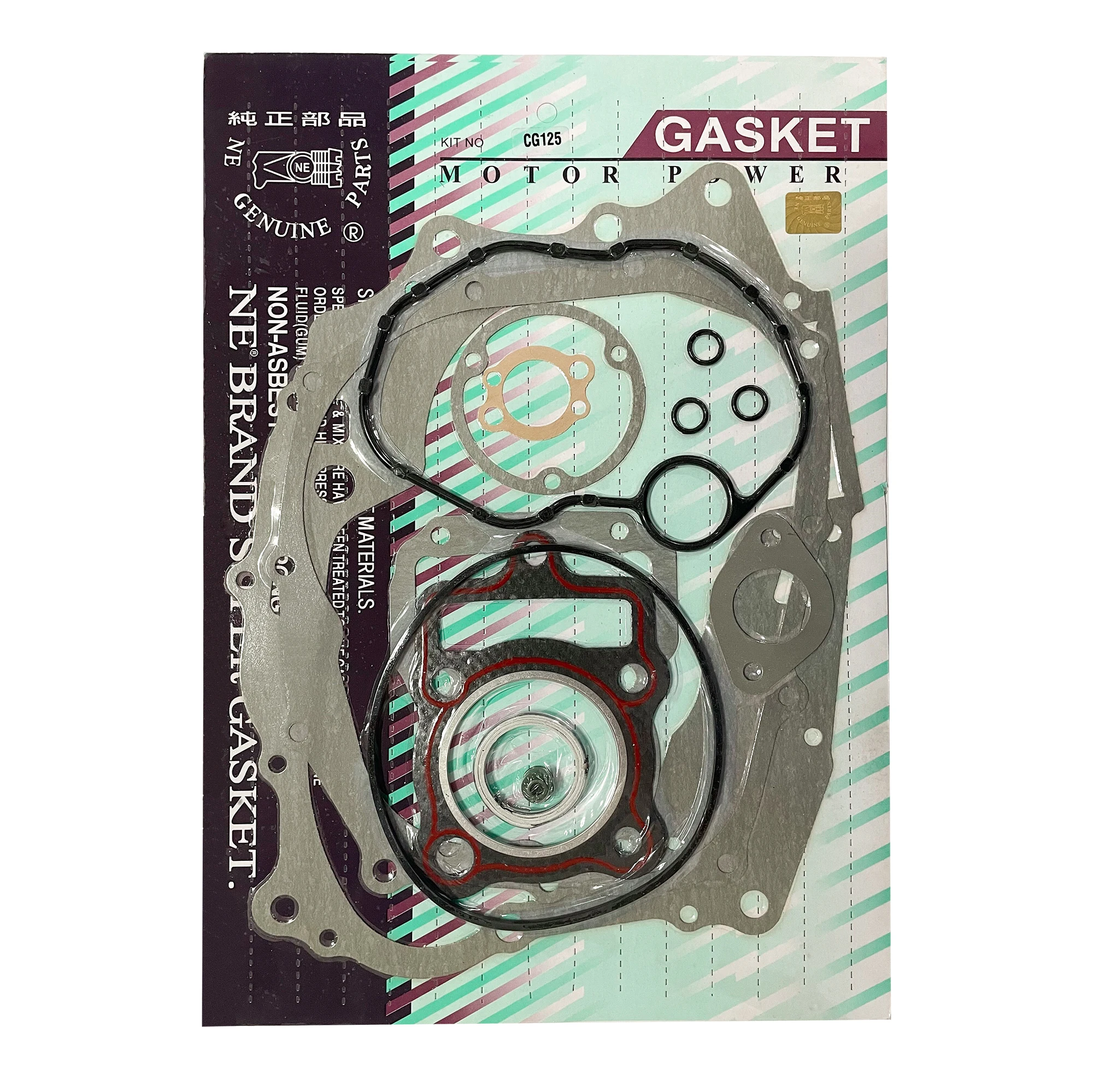 Motorcycle engine spare parts CG125 full gasket set photo for tvs apache gasket parts bajaj pulsar 150