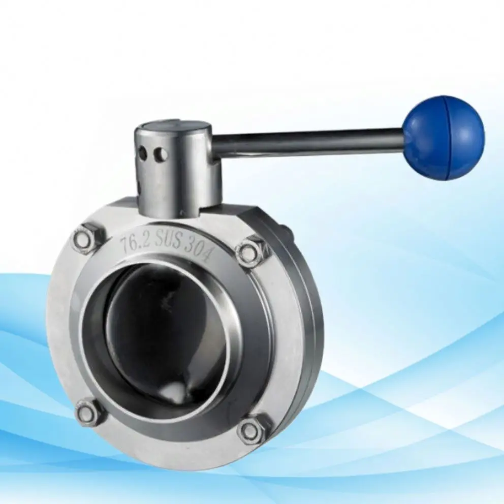 304 Stainless Steel ANSI Manual Double Flanged Sanitary Wafer Butterfly Valve