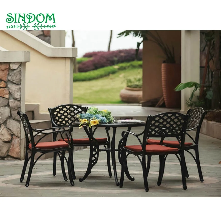 Cast Aluminum Frame Outdoor Garden Patio Furniture Set Dining Table and Chairs