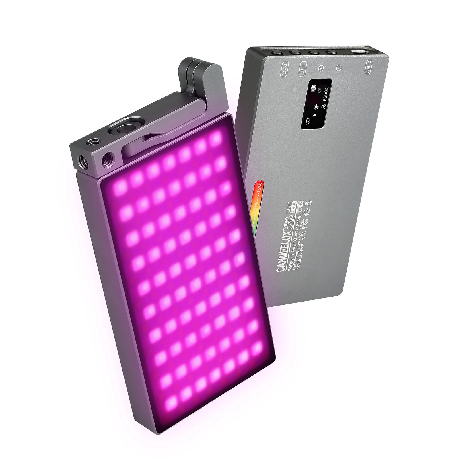 RGB видео Светодиодная лампа с волшебным рычагом 12 Вт CRI96 + RGB 360 полноцветные 10 световых эффектов 2500-8500K CANMEELUX CL- RGB1