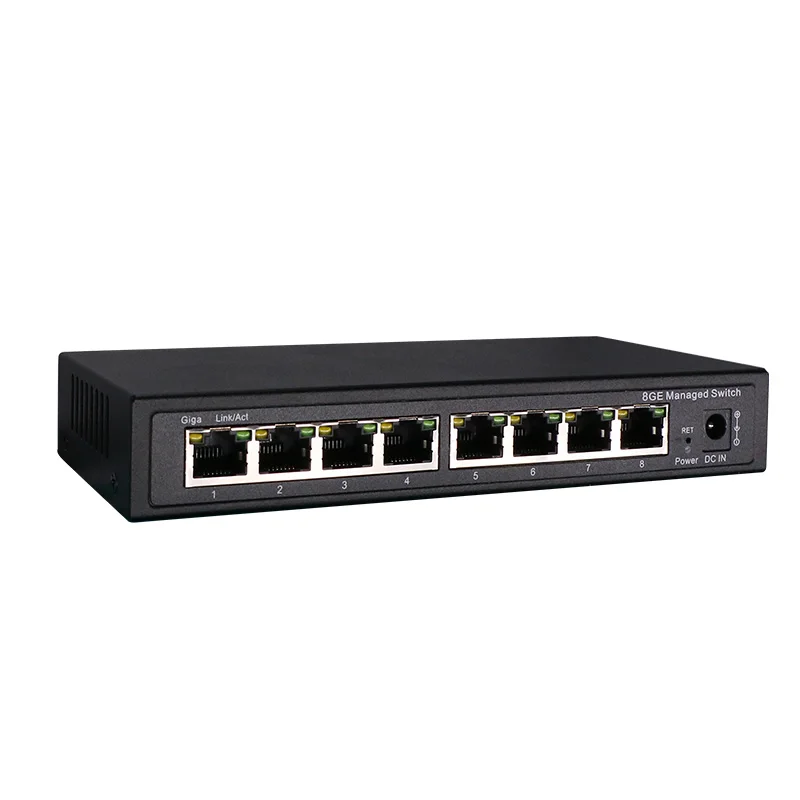 5w low power consumption 8ch managed switch 8 port gigabit vlan switch